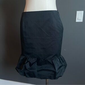 Club Monaco Black Bubble Hem Mini Skirt — Ruffle Detail